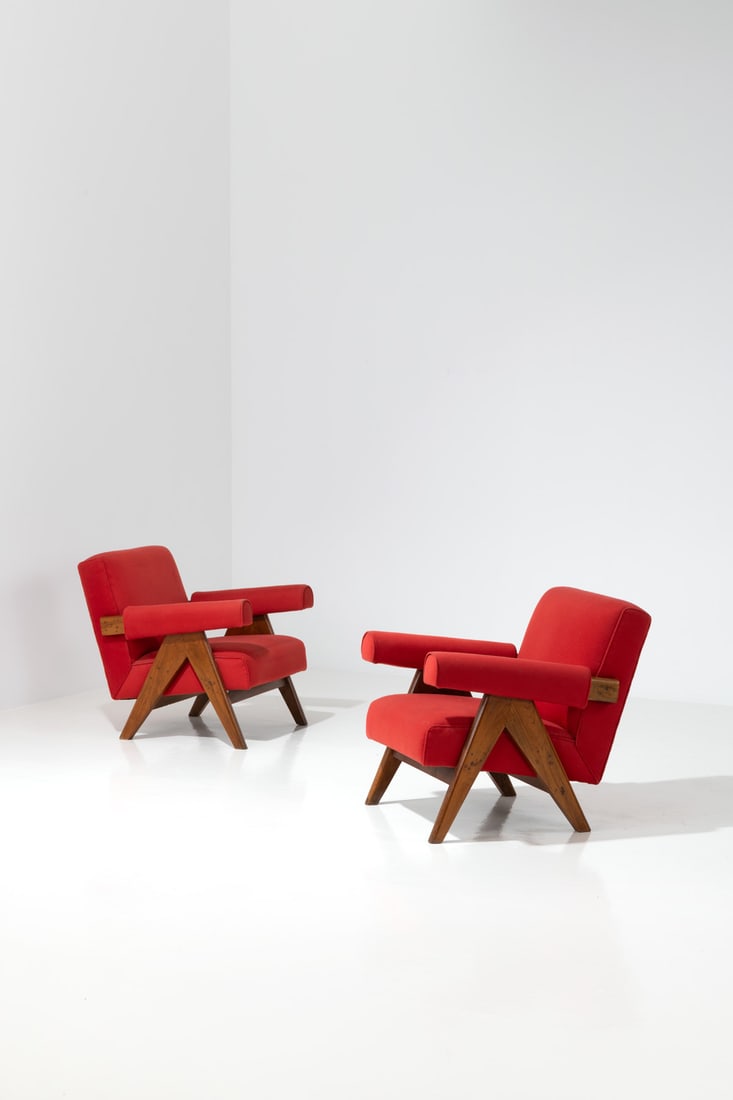 Pierre Jeanneret (1896-1967) Pair of 'Easy armchairs' (1 of 1)