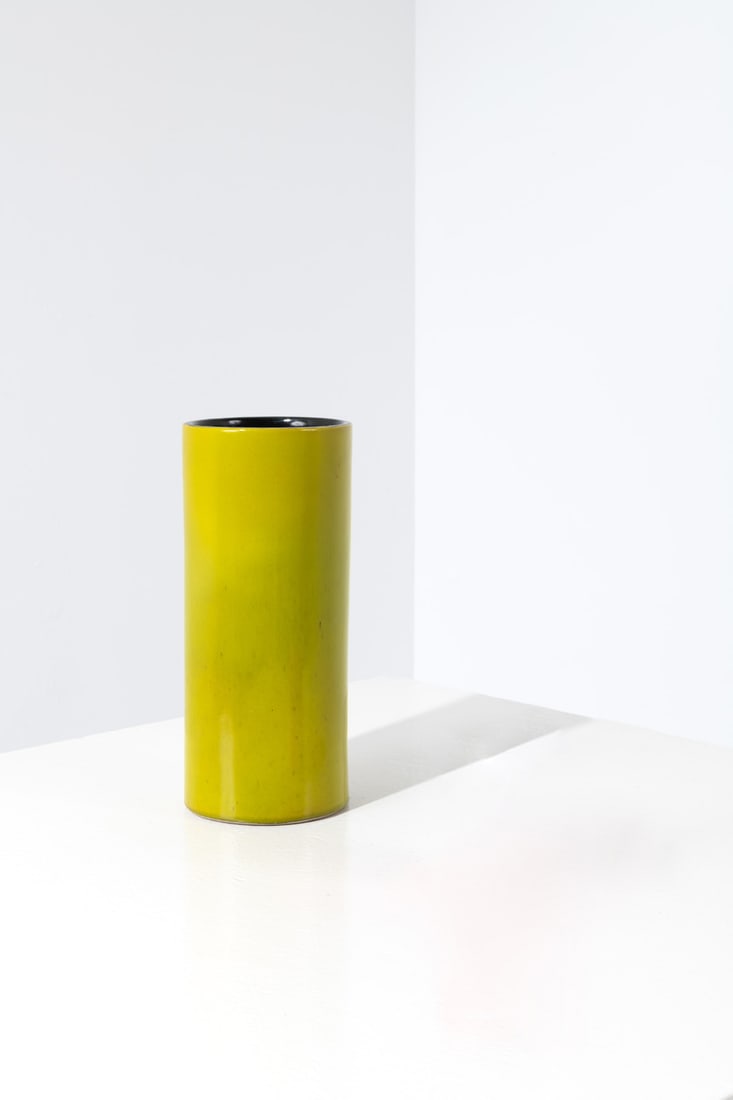 Georges Jouve (1910-1964) 'Cylindre' vase: Georges Jouve (1910-1964)'Cylindre' vaseGlazed ceramicIncised signature, 'Jouve' and Alpha on the undersideModel created in 1955H 32 × Ø 14 cmBibliography:- 'Jouve Céramiste', M. Far