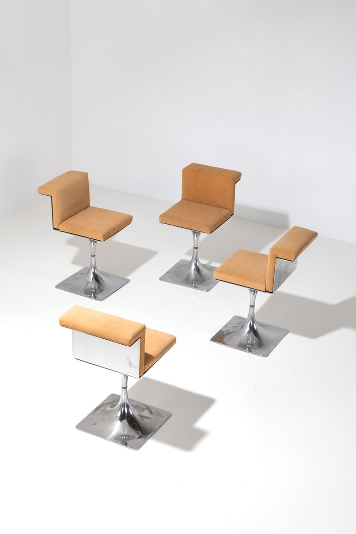 Roger Tallon (1929-2011) Set of four chairs, 'Module 400' series (1 of 2)