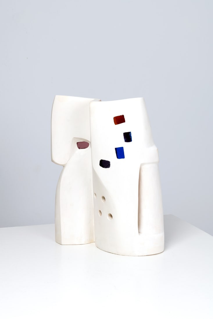 Valentine Schlegel (1925-2021) 'Maison' light sculpture: Valentine Schlegel (1925-2021)'Maison' light sculptureUnique piecePlaster and polychrome glass Model created in 1986H 47,5 × L 35 × W 14 cmProvenance: Rémy Le Fur, Successions Yvonne Br