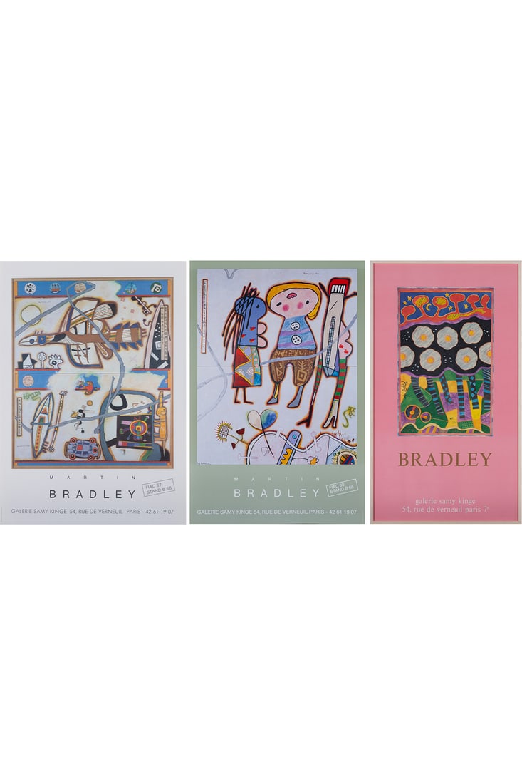 Martin Bradley (1931-2023) Set of three posters - FIAC 1987 exhibition Samy Kinge 64×45 cm - (1 of 4)