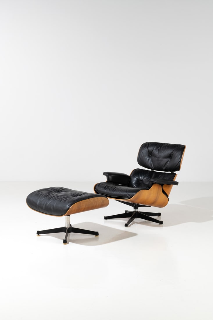 x Charles (1907-1978) & Ray Eames (1912-1988) 'Lounge chair' and its footrest (1 of 1)