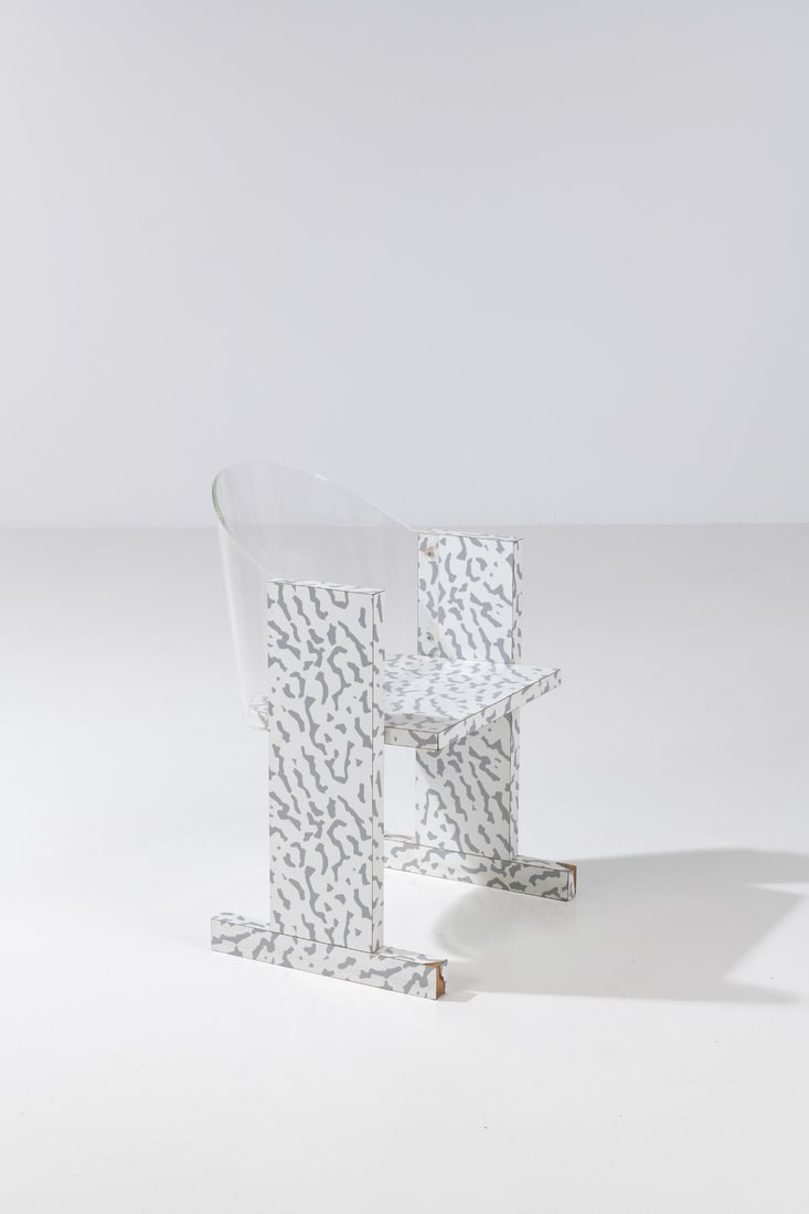 Ettore Sottsass (1917-2007) Armchair - Model ‘Teodora’ Melamine-coated wood and (1 of 1)