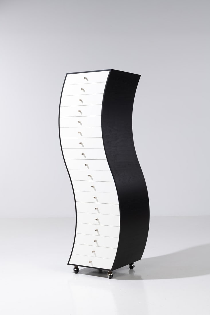 Shiro Kuramata (1934-1991) Cabinet - Model ‘Side One’ Lacquered ash and steel Cappellini: Shiro Kuramata (1934-1991)Cabinet - Model ‘Side One’Lacquered ash and steelCappellini editionModel created in 1970H 172 x W 60 x D 52 cm