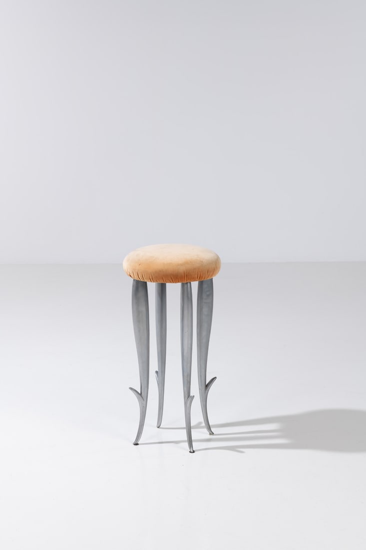 Philippe Starck (born in 1949) Stool - ‘Royalton’ model Cast aluminum, foam, and fabric (1 of 1)