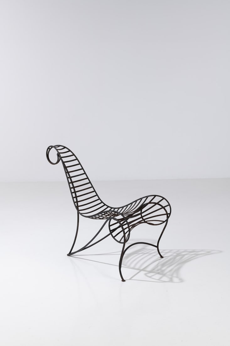 André Dubreuil (1951-2022) Chair - Model ‘Spine’ Lacquered iron Model created (1 of 1)