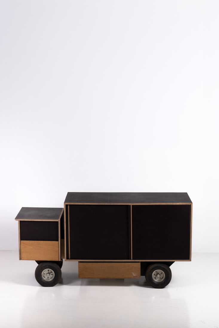 Jérôme Dumetz (born in 1981) Rolling bar - Model 'Not For Highway Use' Birch plywood, (1 of 2)
