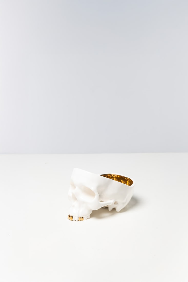 Stefan Nikolaev (1970) Ceramic skull, 2010 Gold-glazed ceramic Monogrammed ‘SN’, dated (1 of 1)