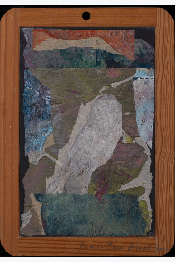 André-Pierre Arnal (1939-2024) Untitled, 2007 Acrylic and collage on slate Signed and dated (1 of 1)