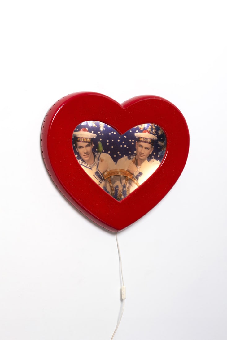 x Pierre (born 1950) and Gilles (born 1953) Heart (Artist's Mirror), 2005: x Pierre (born 1950) and Gilles (born 1953)Heart (Artist's Mirror), 2005no. 35/99One-way mirror, photographic print lit by three neon lights, painted frame and electrical system Ed. Stéphane Klei