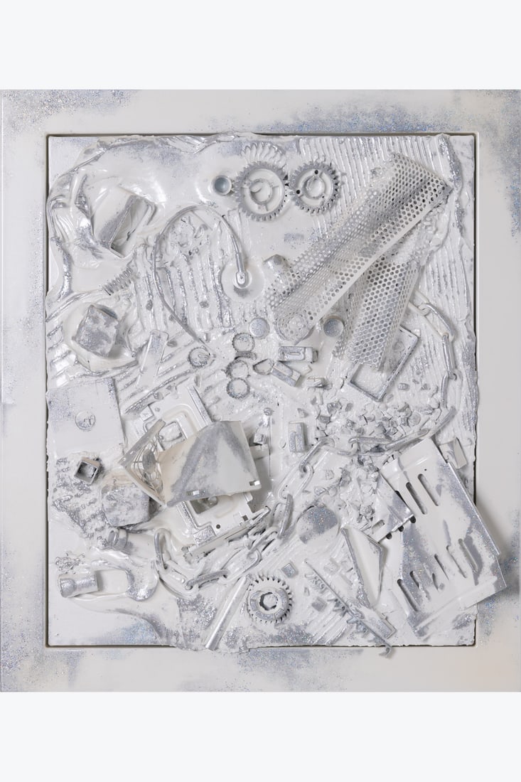 x Anselm Reyle (born 1970) Untitled, 2009: x Anselm Reyle (born 1970)Untitled, 2009White clay paste, lacquer and steel structureSigned and dated on the back80 × 69 × 6 cmProvenance:- Almine Rech, Paris- Purchased directly from the la