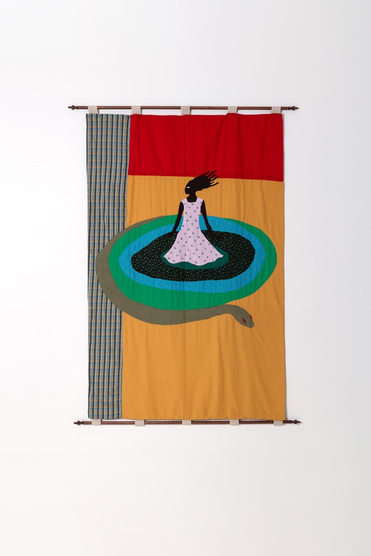 x Christopher Myers (born 1974) Medea Sleepless Dragon, 2019: x Christopher Myers (born 1974)Medea Sleepless Dragon, 2019Cotton and thread187 × 134 cmProvenance: - Fort Gansevoort Gallery, New York- Purchased directly from the latter by the current owner