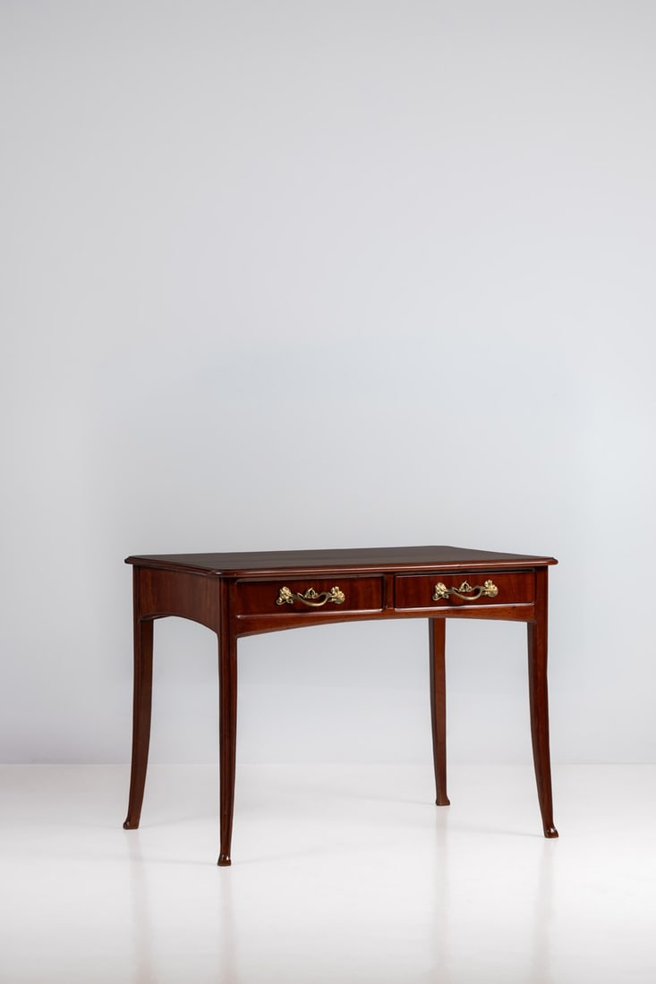 Eugène Gaillard (1862–1933) Desk Mahogany and bronze Model created circa 1907 H 75 ×: Eugène Gaillard (1862–1933)DeskMahogany and bronzeModel created circa 1907H 75 × W 99.5 × D 71.5 cm