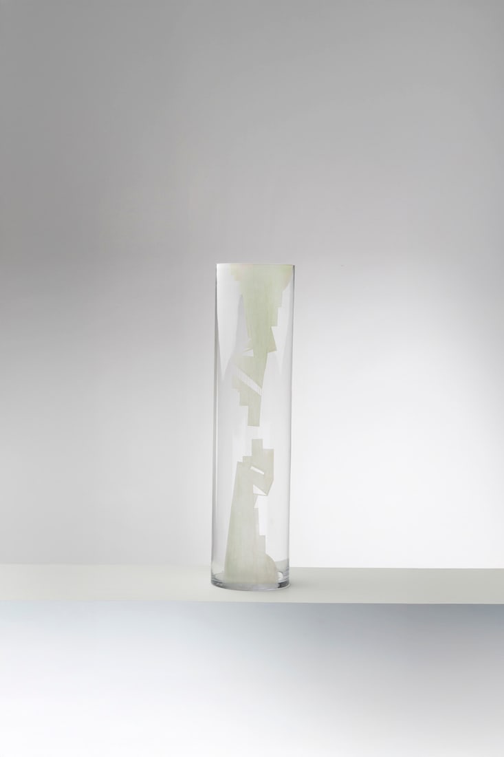 Anatole Riecke (XXth century) Vase Engraved glass Signed and dated 'A: Anatole Riecke (XXth century)VaseEngraved glassSigned and dated 'A.Riecke 39'Model created in 1939H 100 × Ø 25 cmProvenance: Model created for the restaurant La Coupole, Paris 14th arrondiss