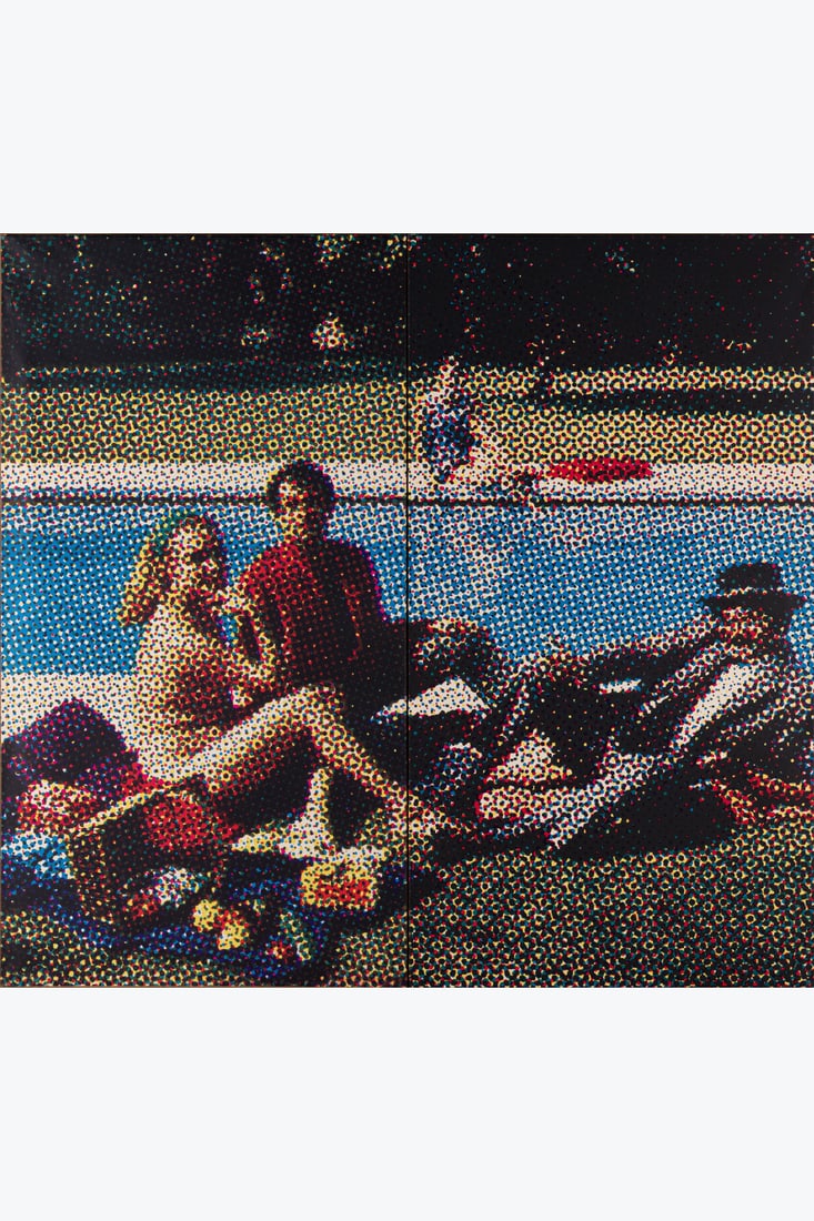 Alain Jacquet (1939-2008) Le déjeuner sur l'herbe, 1964 Four-color process, cellulosic on paper: Alain Jacquet (1939-2008)Le déjeuner sur l'herbe, 1964Four-color process, cellulosic on paper mounted on canvas (diptych)Signed lower left towards the middle175 x 96.5 cm (each), 175 x 195 cm (ov