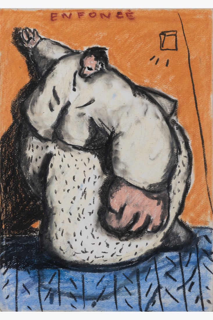 Jean-Charles Blais (born in 1956) Enfonce, 1983 Colored oil pastels on paper Titled top center Dated (1 of 1)