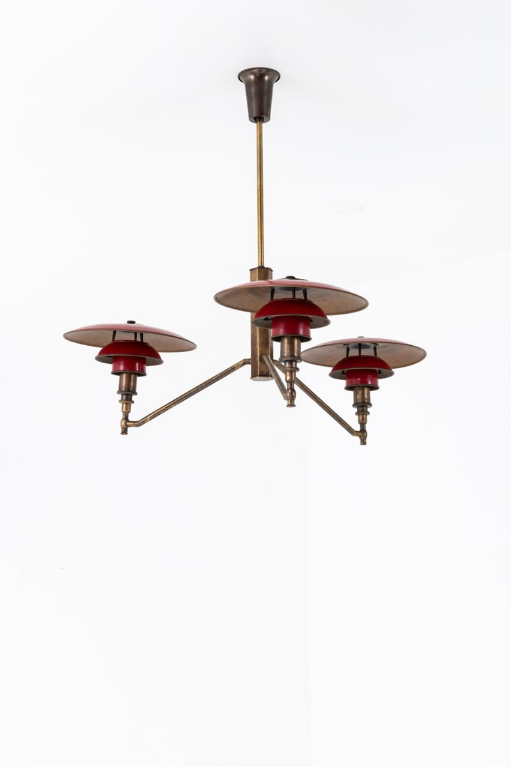 Poul Henningsen (1894-1967) Suspension, model PH 3/2, 'Academy': Poul Henningsen (1894-1967) Suspension, model PH 3/2, 'Academy' Patinated brass and lacquered bronze Edited by Louis Poulsen Model created circa 1927 H 80 × Ø 85 cm Bibliography: - 'Light Ye
