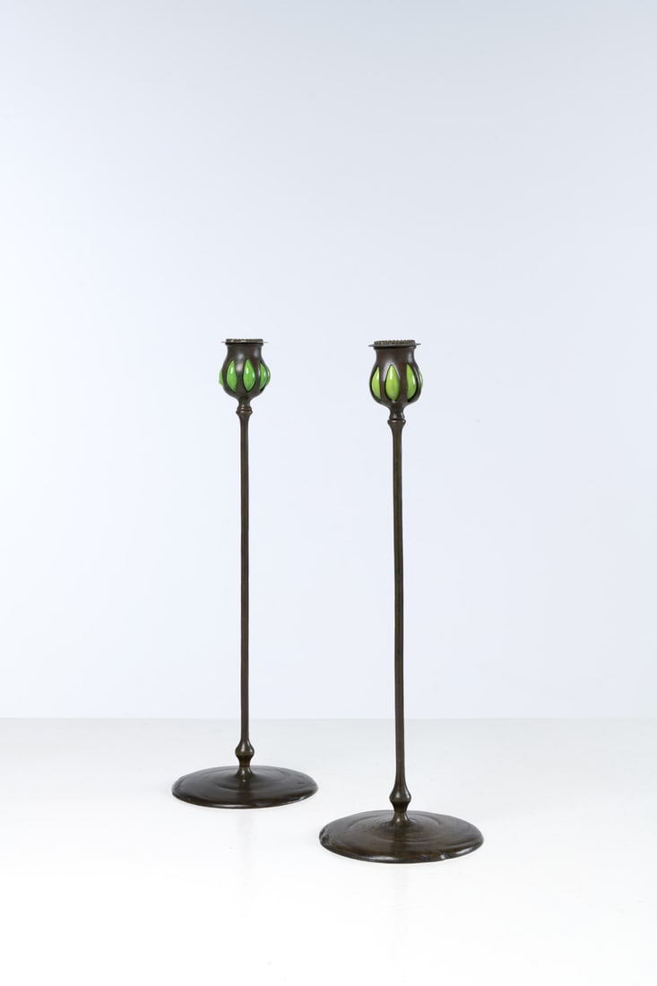 x Tiffany Studios Pair of candlesticks (1 of 1)