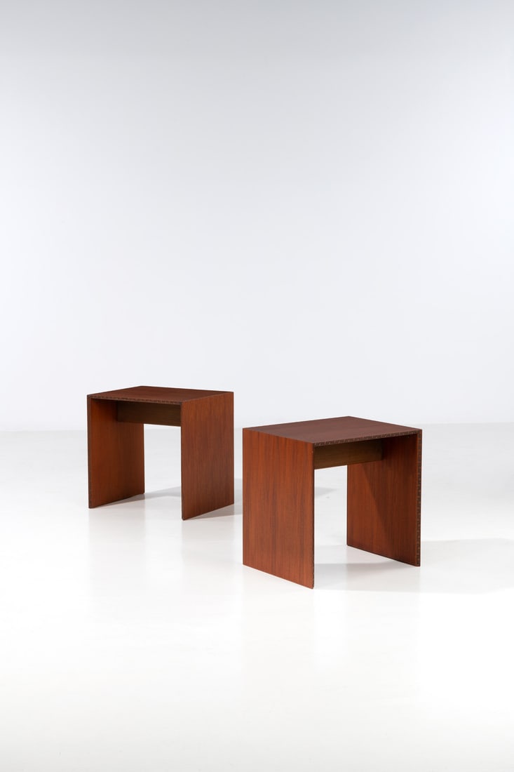 x Frank Lloyd Wright (1867-1959) Pair of side tables - ‘Taliesin’ series (1 of 2)