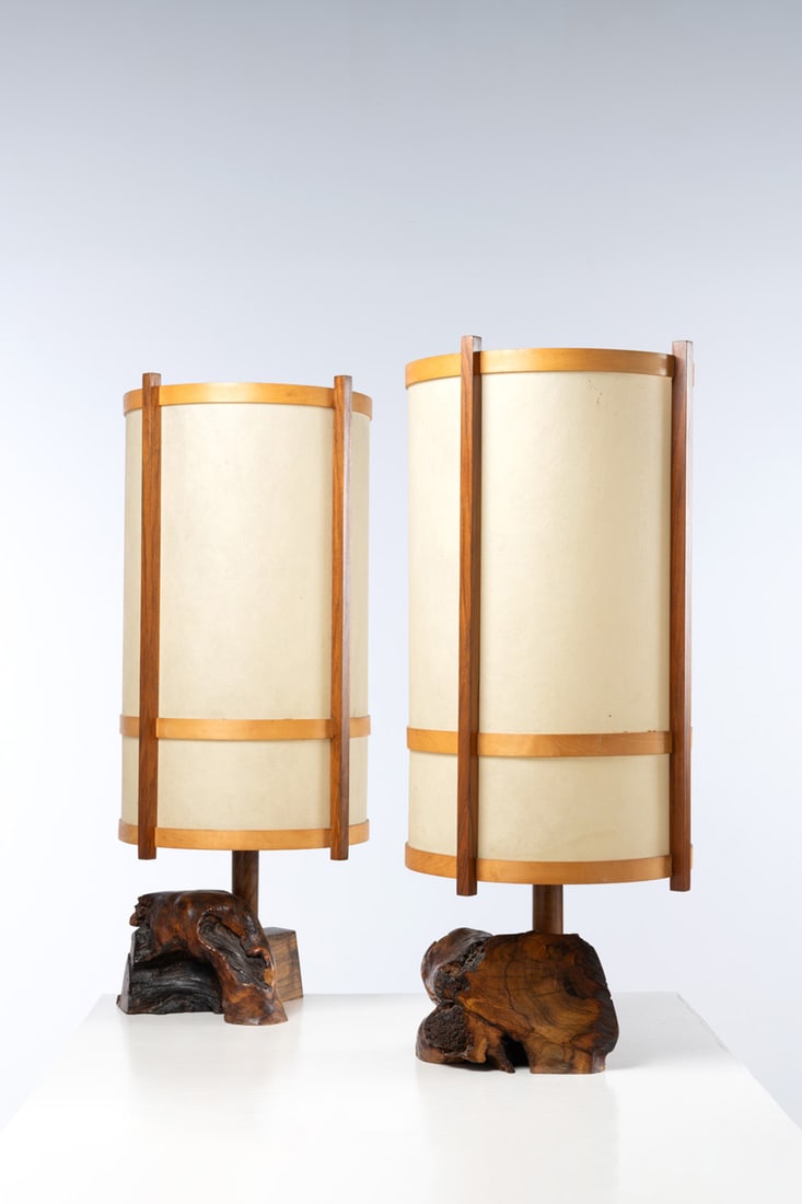 x George Nakashima (1905-1990) Pair of lamps - Special order (1 of 3)