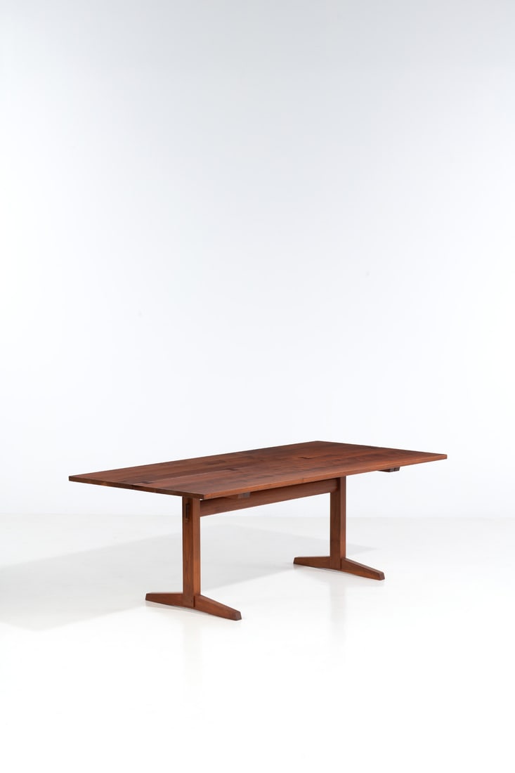 x George Nakashima (1905-1990) Dining table - 'Trestle'model (1 of 2)