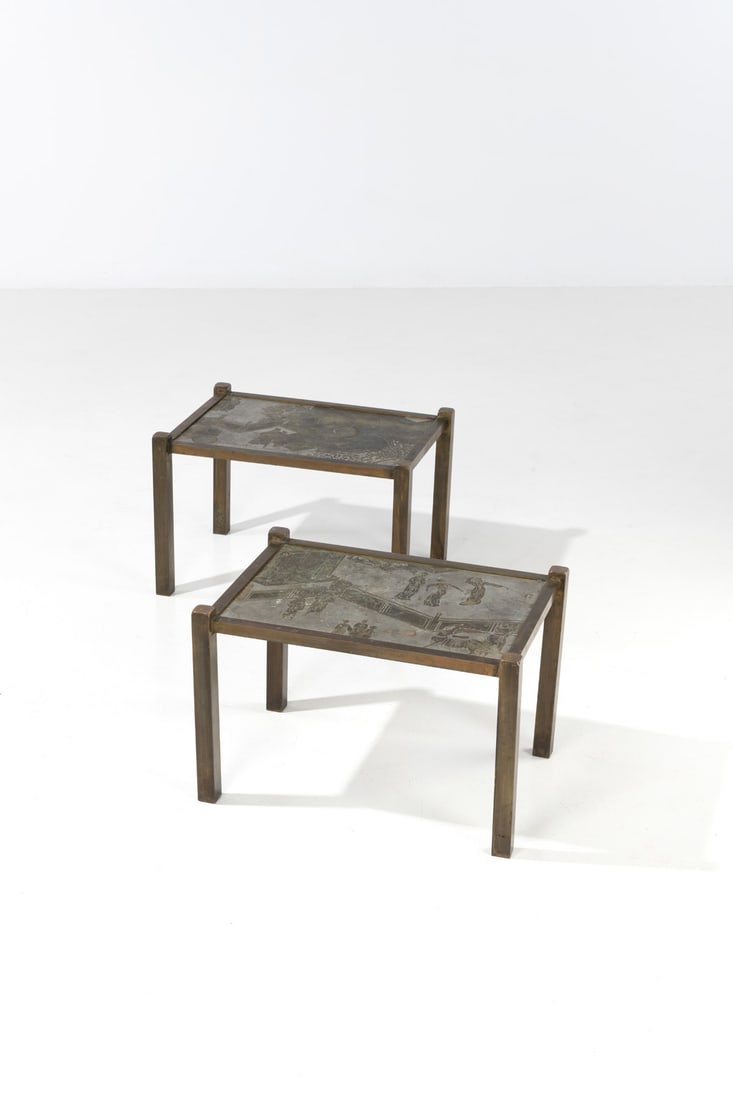 x Philip (1907-1987) & Kelvin (born 1937) Laverne Pair of side tables - 'Chan' model (1 of 3)