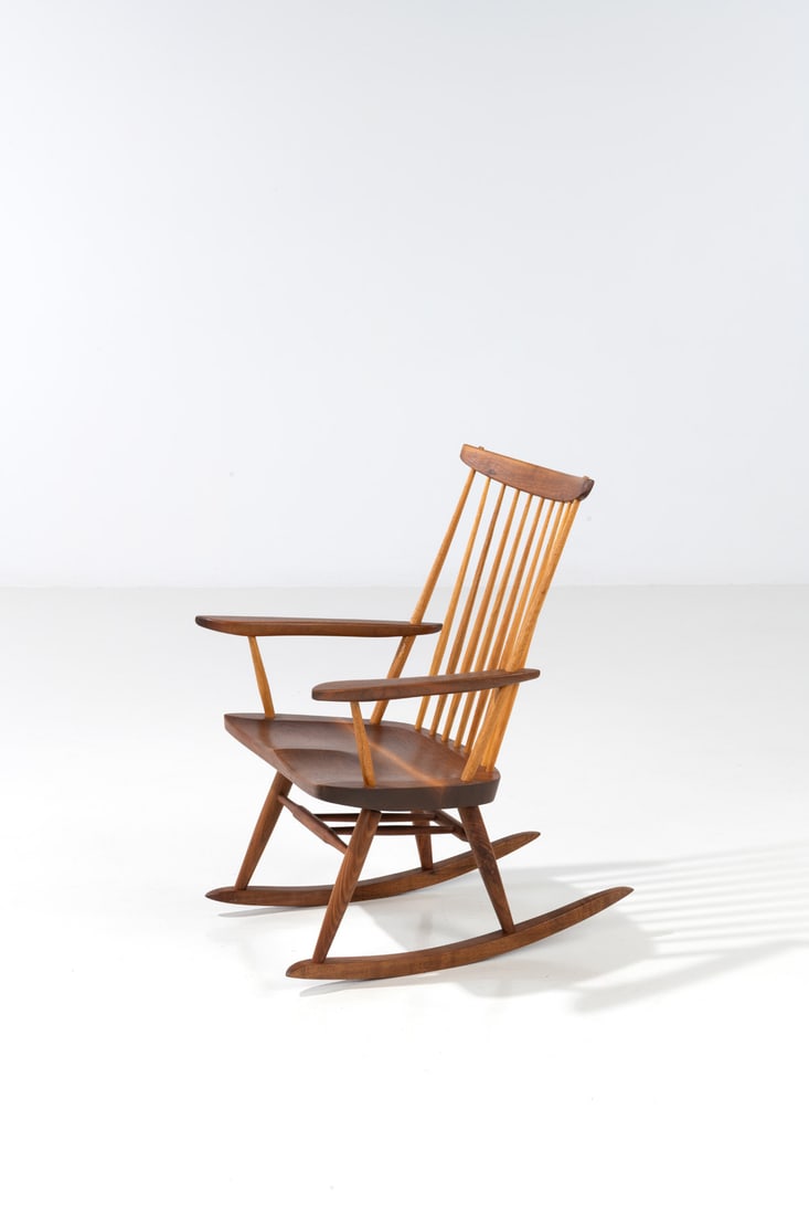 x George Nakashima (1905-1990) Rocking chair - 'New chair plus arms and rockers' (1 of 1)
