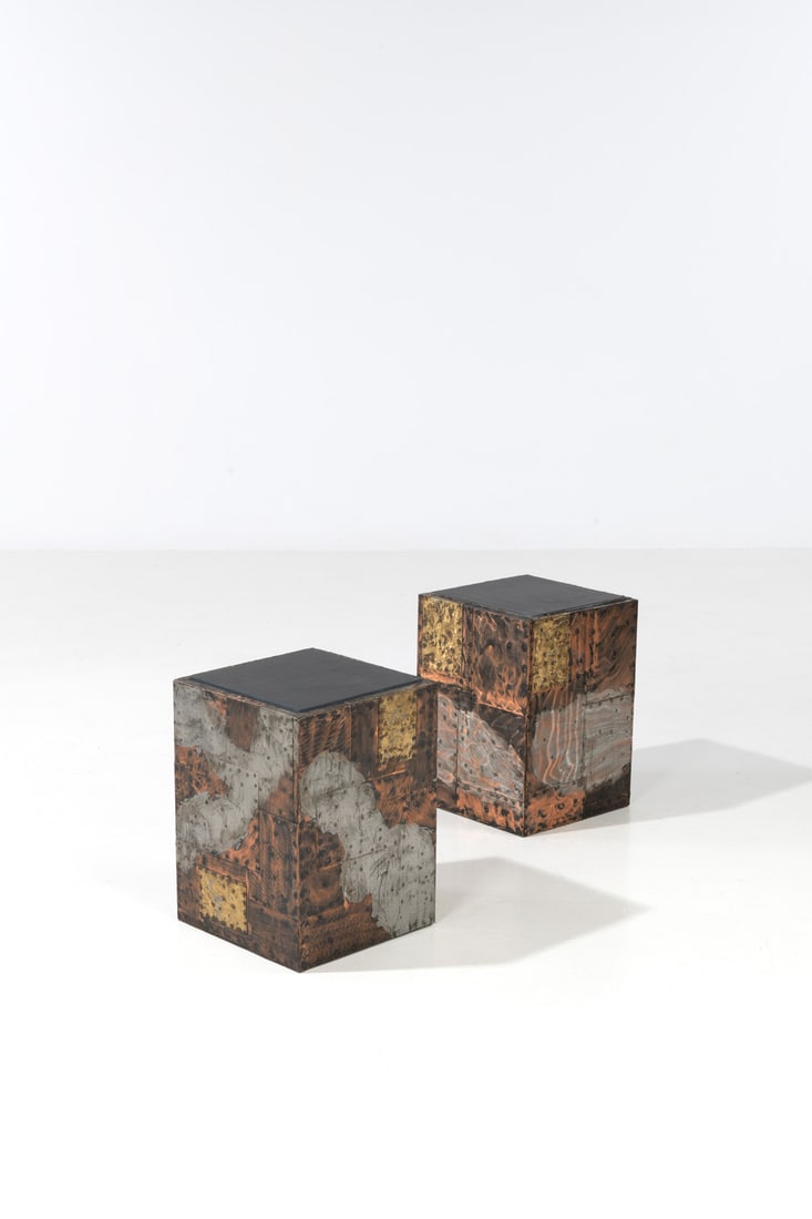 x Paul Evans (1931-1987) Pair of side tables - 'Patchwork' model (1 of 2)
