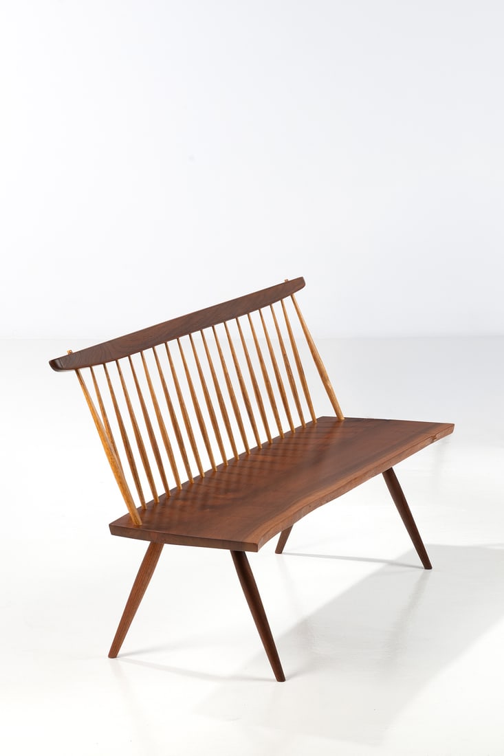 x George Nakashima (1905-1990) 'Bench with Back' (1 of 2)