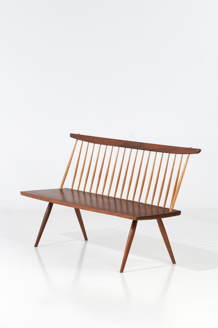 x George Nakashima (1905-1990) 'Bench with Back' (1 of 2)