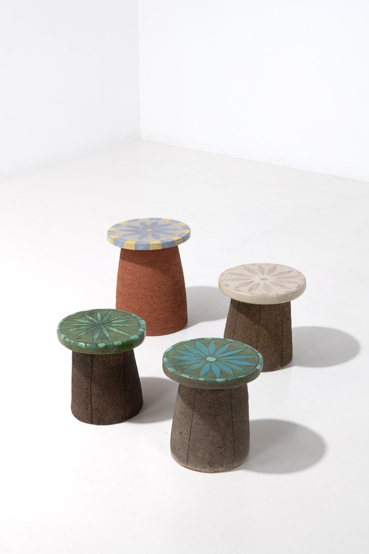 x Stan Bitters (born 1936) Set of four stools - Unique pieces (1 of 1)