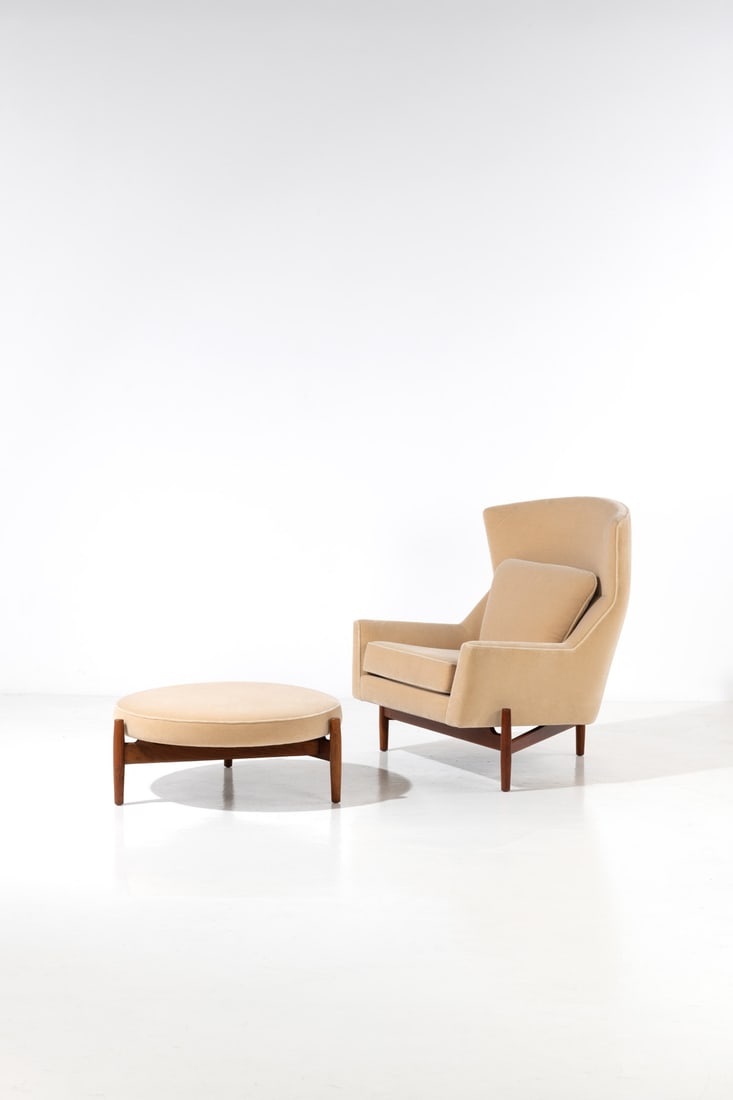 x Jens Risom (1916-2016) Armchair and footrest (1 of 1)
