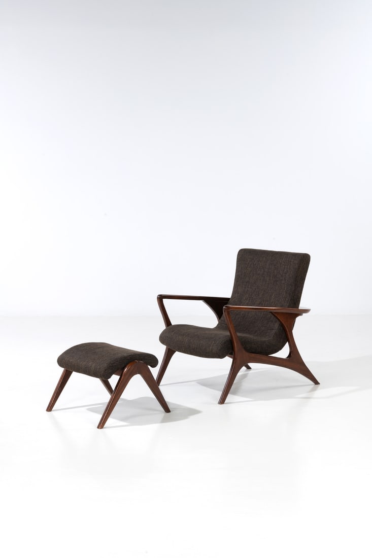 Vladimir Kagan (1927-2016) Armchair and footrest - 'Contour' model (1 of 2)