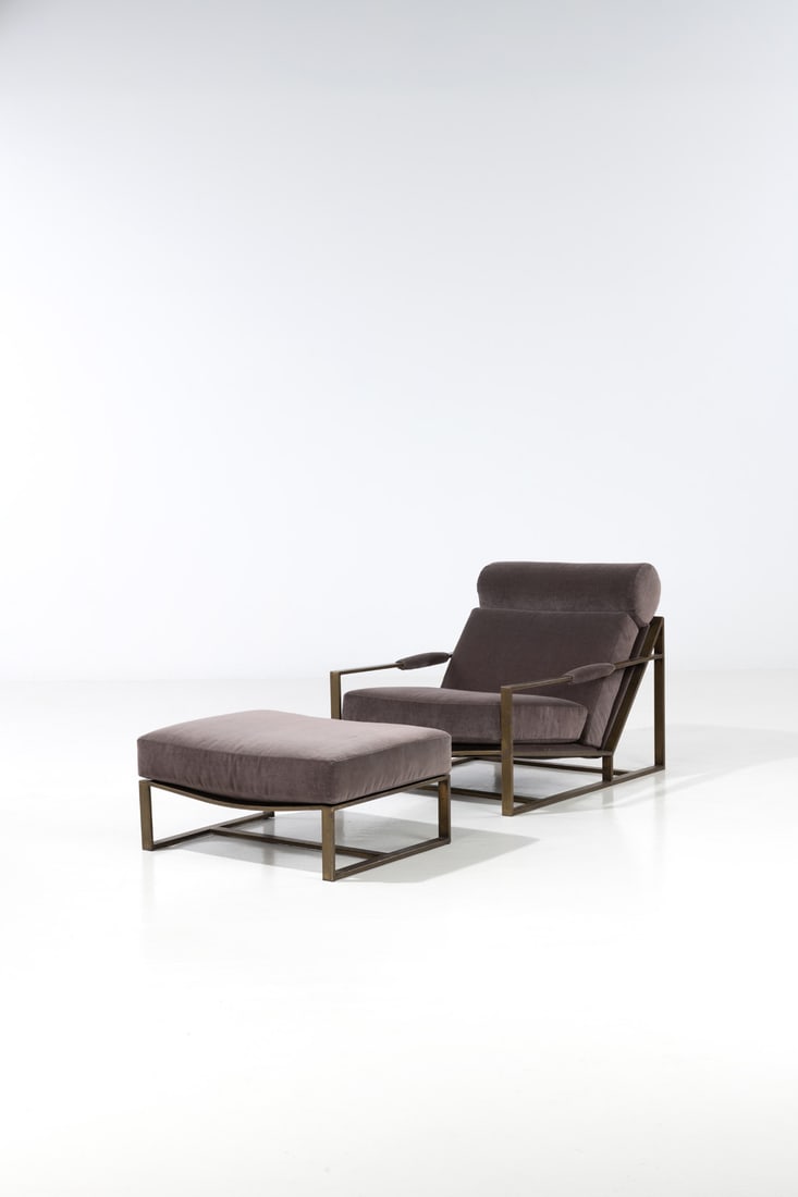 x Milo Baughman (1923-2003) Low armchair and footrest (1 of 3)