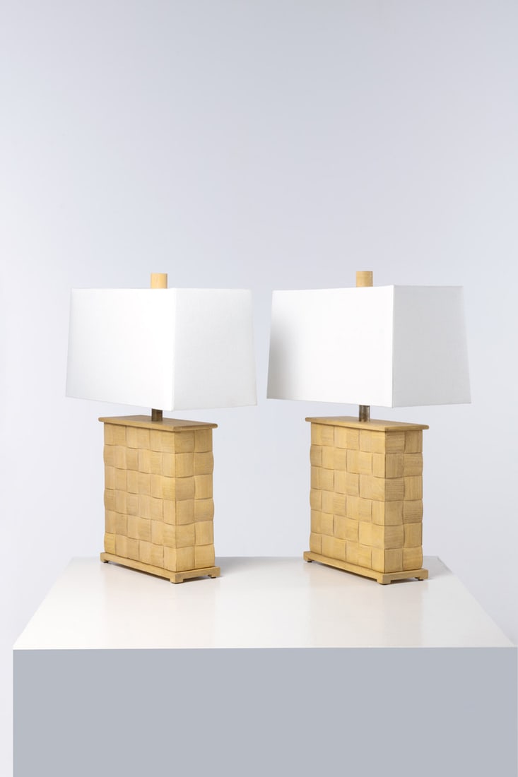 x Paul Laszlo (1900-1993) Pair of 'Basket Weave' table lamps (1 of 1)