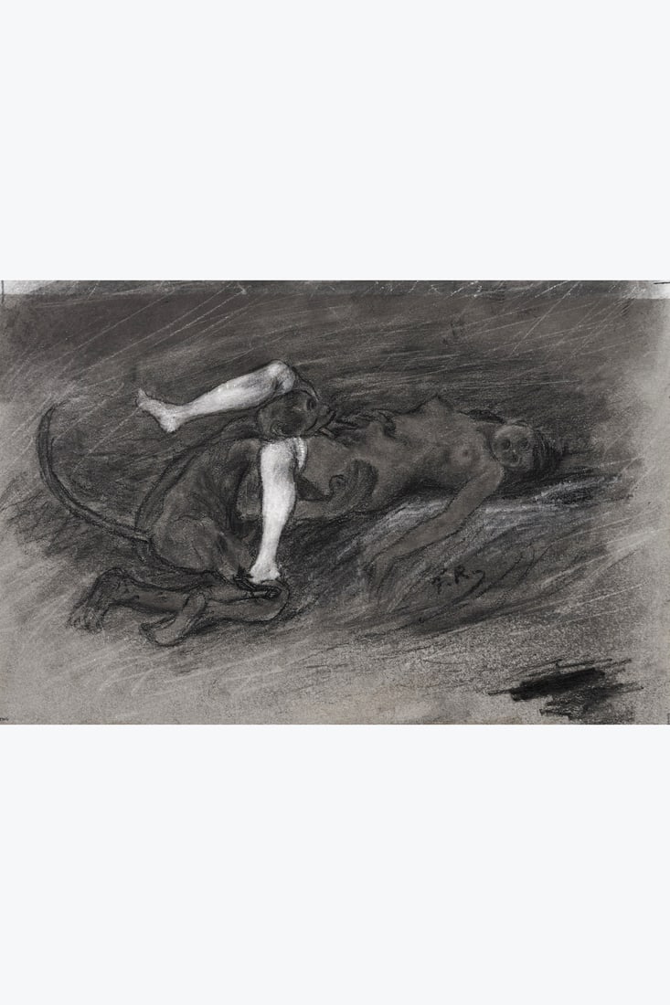 xx Félicien Rops (1833-1898) Transformisime n°3 Mixed media on paper Signed lower right 9: xx Félicien Rops (1833-1898) Transformisime n°3 Mixed media on paper Signed lower right 9 x 12 cm
