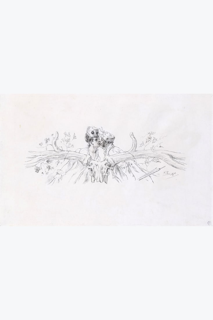 xx Félicien Rops (1833-1898) Le train des maris, 1876 Indian ink and pencil on paper Signed and (1 of 1)