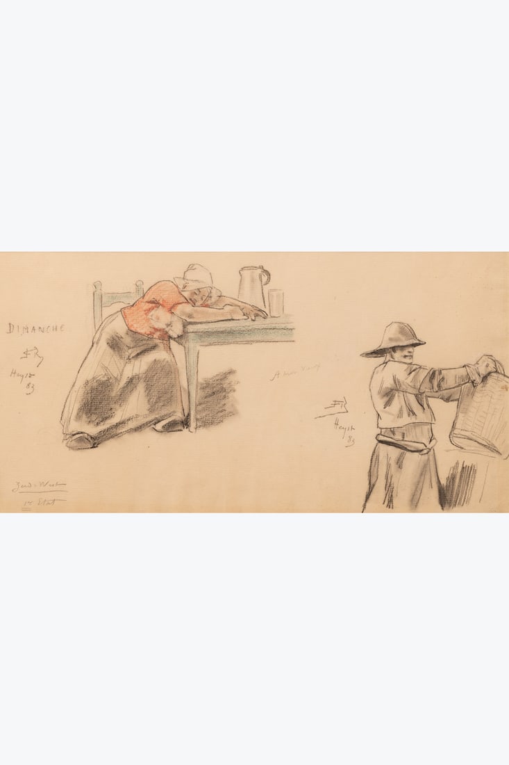 xx Félicien Rops (1833-1898) Dimanche Pêcheur, Heyst 1883 Coloured pencils and black (1 of 1)