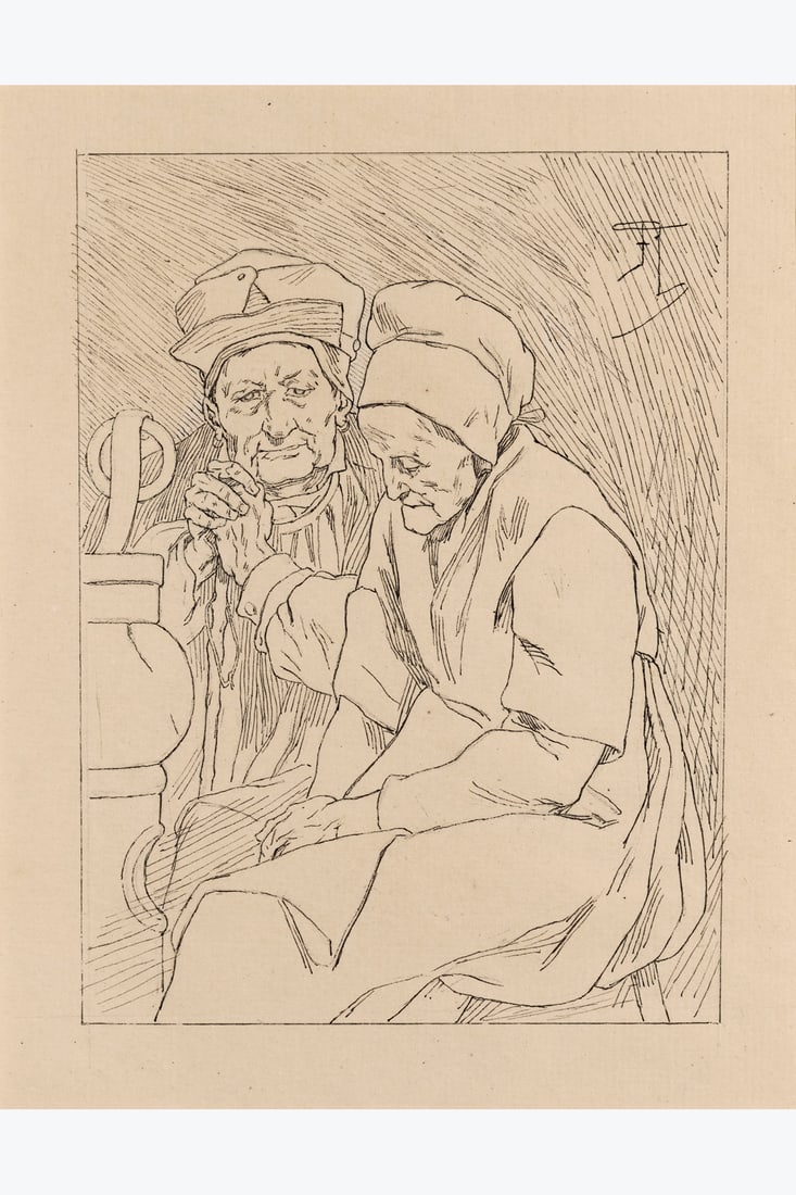 xx Félicien Rops (1833-1898) Oncle Claes et tante Johanna, 1875 Indian ink on paper Signed top (1 of 1)