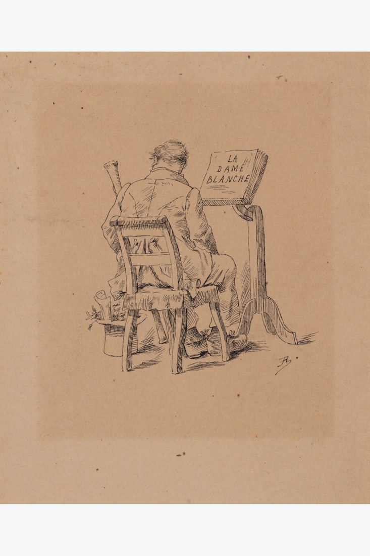 xx Félicien Rops (1833-1898) La Dame blanche Indian ink on paper Signed lower right 11 (1 of 1)