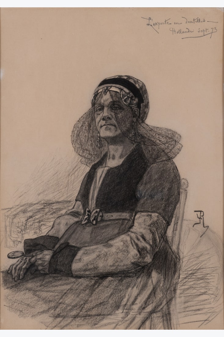 xx Félicien Rops (1833-1898) L'Experte en dentelles, Hollande, septembre 1873 Indian ink and (1 of 1)