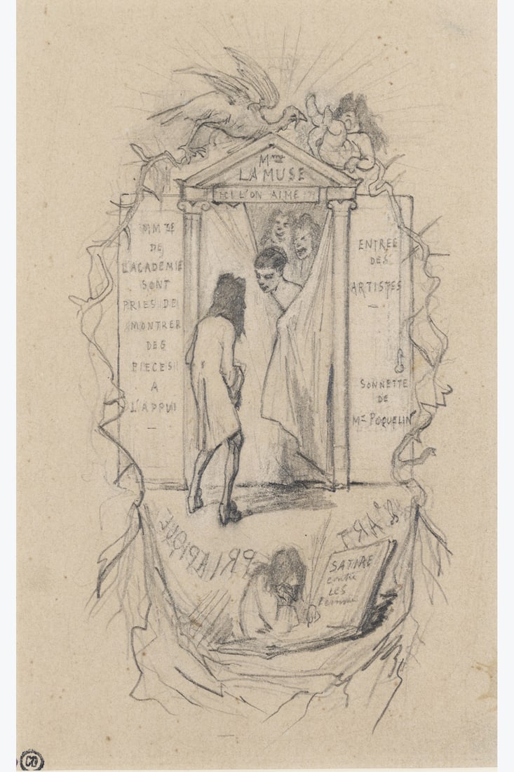 xx Félicien Rops (1833-1898) L'Art Priapique Pencil on paper A preparatory study on the reverse: xx Félicien Rops (1833-1898) L'Art Priapique Pencil on paper A preparatory study on the reverse Pencil on paper 15 x 10 cm