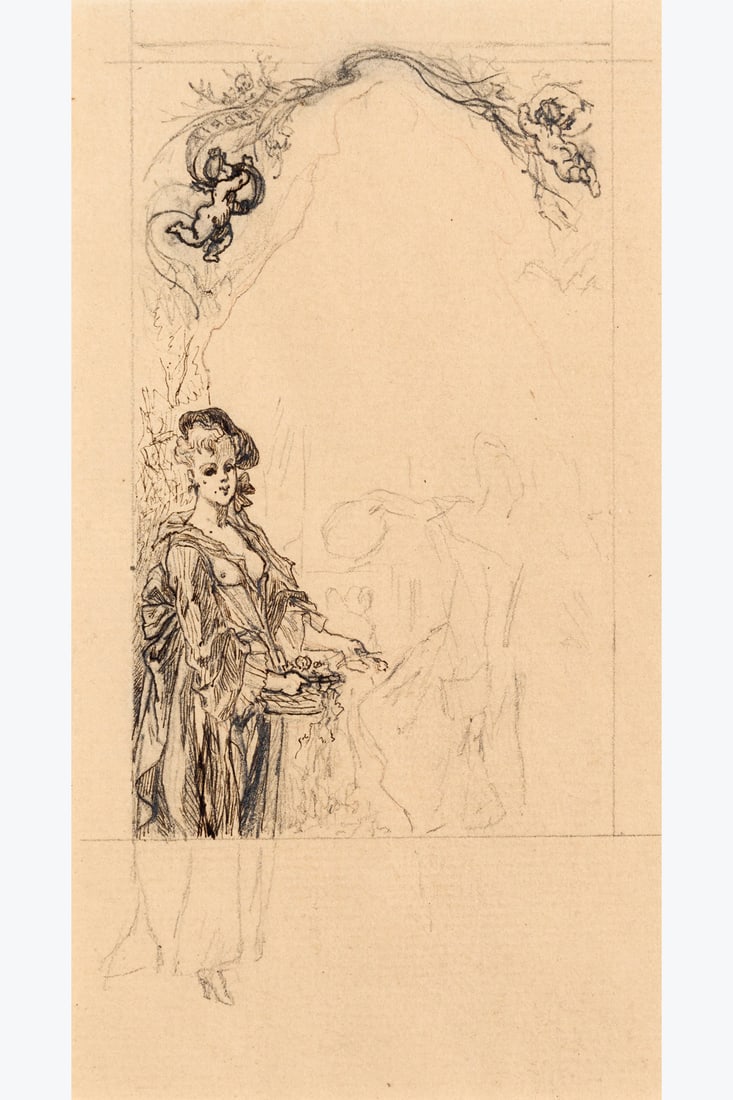 xx Félicien Rops (1833-1898) Anandria II, 1866 Indian ink and pencil on paper 13: xx Félicien Rops (1833-1898) Anandria II, 1866 Indian ink and pencil on paper 13.5 x 7 cm