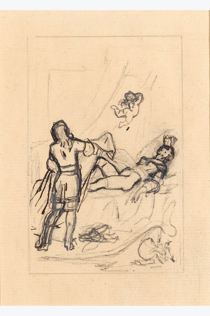 xx Félicien Rops (1833-1898) Lupanie, 1867 Indian ink and pencil on paper 12 x 9 cm (1 of 1)