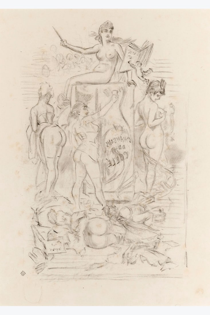 xx Félicien Rops (1833-1898) Les chansons badines de Collé, 1880-1882 Pencil on paper 26: xx Félicien Rops (1833-1898) Les chansons badines de Collé, 1880-1882 Pencil on paper 26.5 x 19 cm