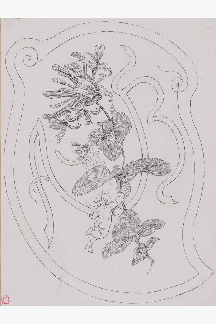 xx Félicien Rops (1833-1898) Chèvrefeuille Indian ink on paper 10 (1 of 1)