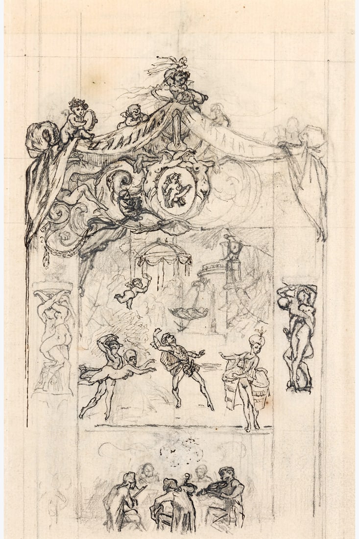 xx Félicien Rops (1833-1898) Le Théâtre Gaillard, 1866 Indian ink and pencil on paper: xx Félicien Rops (1833-1898) Le Théâtre Gaillard, 1866 Indian ink and pencil on paper 17.5 x 11.5 cm