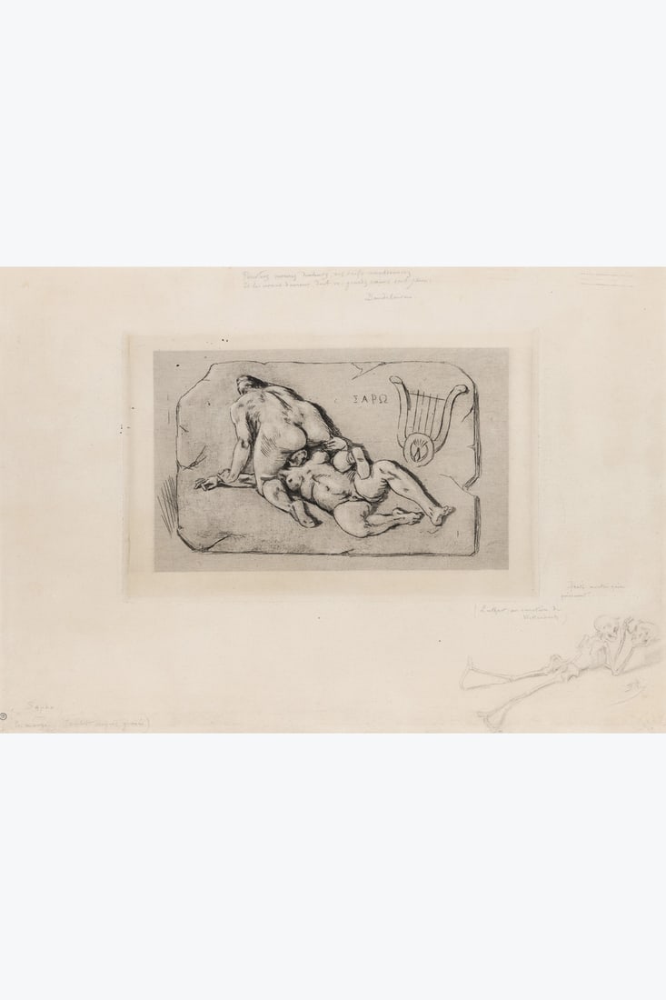 xx Félicien Rops (1833-1898) Sapho, Luther au cimetière de Wittenbach Heliogravure and (1 of 1)