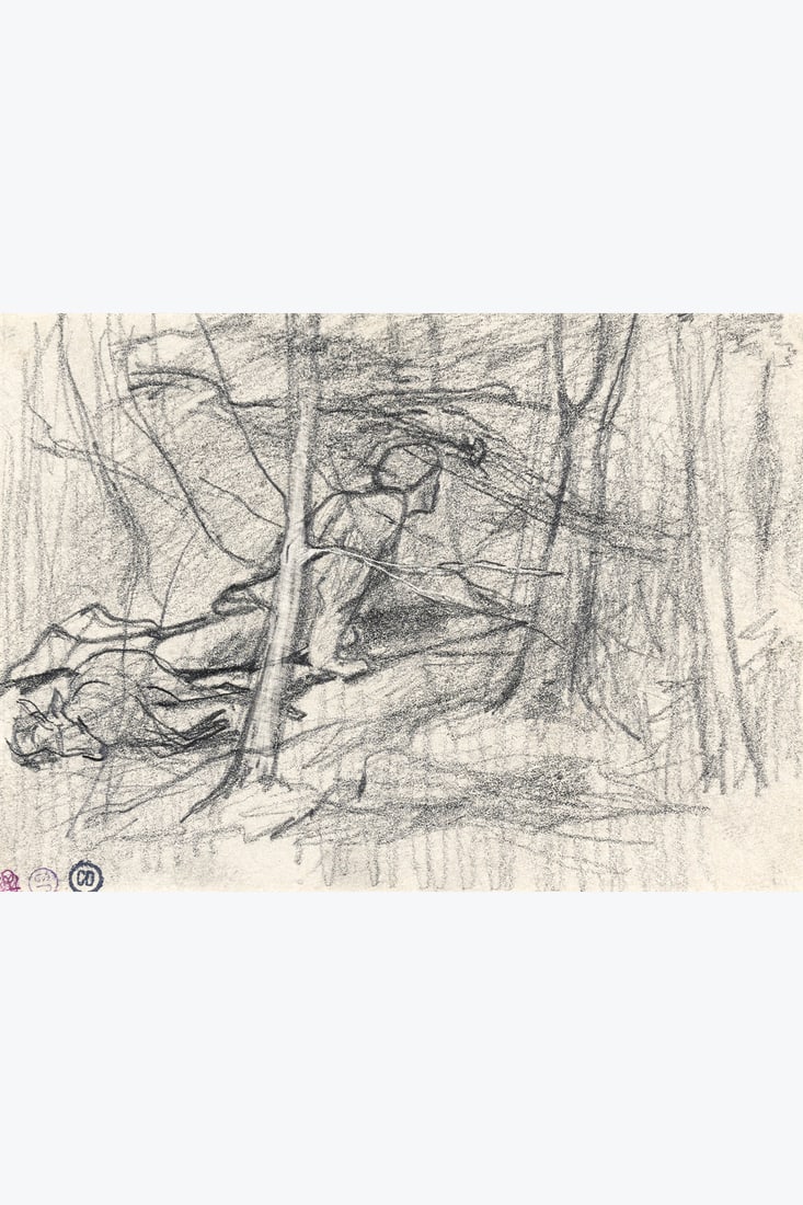 xx Félicien Rops (1833-1898) L'Affûteur Pencil on paper 8 x 10 (1 of 1)