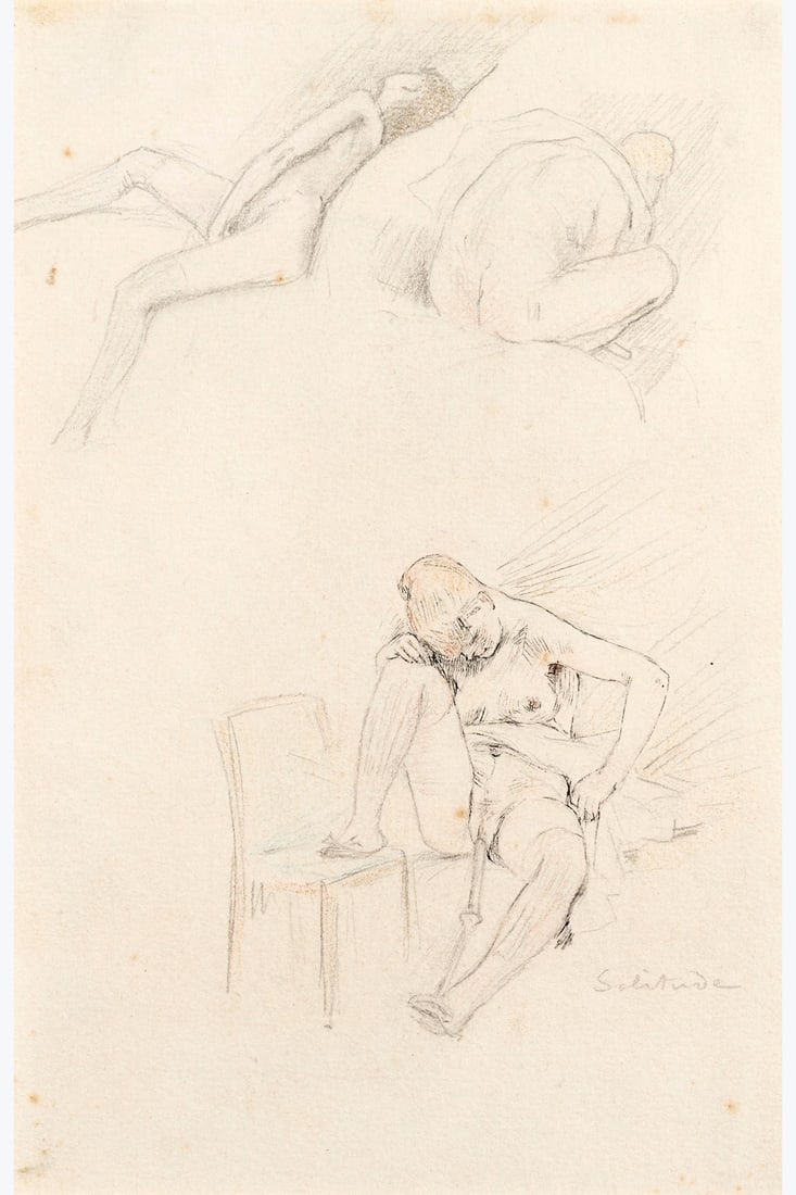 xx Félicien Rops (1833-1898) Solitude Indian ink, coloured pencils and pencil on paper Titled (1 of 1)